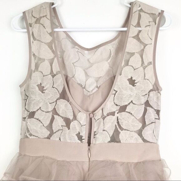 BCBG Generation Tan Blush Ruffle Tulle and Lace Dress - Picture 5 of 11
